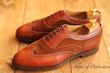Sapato Oxford Brogue Alfred Sargent Couro Marrom Claro Camurça Reino Unido 8 F EUA 9 UE 42 comprar usado  Enviando para Brazil