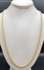 Colar de corrente de corda de ouro 14K com destaque de diamante comprar usado  Enviando para Brazil