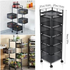 Carrinho móvel prateleira utilitária armazenamento vegetais rack rotativo cozinha 6 camadas ^ comprar usado  Enviando para Brazil