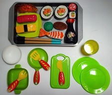Chef Sushi Play Food Set ~ Com Panela, Tábua de Corte, Utensílios, Pratos ~ 31 Peças. comprar usado  Enviando para Brazil