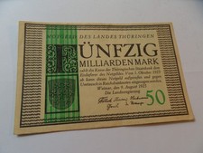 Notgeld milliarden thüringer gebraucht kaufen  Saalfeld/Saale