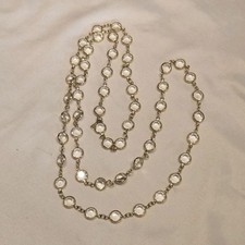 Antigo Colar de Cristal Placa de Ouro Swarovski Longo 32" Assinado Etiqueta de Pendurar Cisne, usado comprar usado  Enviando para Brazil