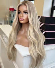 Perucas dianteiras de renda cabelo humano destaques loiro mel linha do cabelo natural pré-arrancada comprar usado  Enviando para Brazil