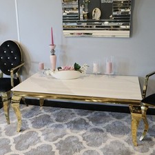 Ława glamour Ludwik Gold stal szlachetna złota blat kamienny różne rozmiary na sprzedaż  PL