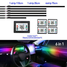 Iluminación de ambiente de coche iluminación interior RGB LED música sincronización App Control segunda mano  Embacar hacia Argentina