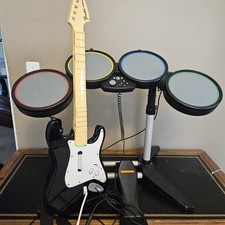 Lote de 2 baterias e guitarras Xbox 360 Rock Band TESTADO E FUNCIONANDO COM FIO  comprar usado  Enviando para Brazil