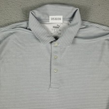 Usado, Camisa polo masculina Puma tamanho grande cinza listrada golfe casual manga curta adulto comprar usado  Enviando para Brazil