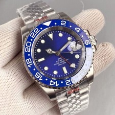 Relógio masculino automático de mergulho luminoso Sunburst mostrador azul NH34 GMT 200M safira comprar usado  Enviando para Brazil
