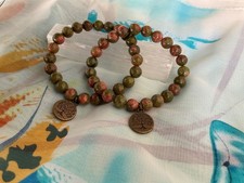 Unakite 8mm bracelets for sale  CARDIFF