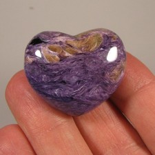 Pedra de palma polida coração 35mm roxo CHAROITE - Yakutia, Rússia comprar usado  Enviando para Brazil