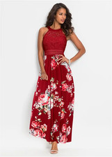 Usado, Freemans Rojo Floral Encaje Top Detalle Vestido Largo Más Talla UK 20 (fm181-10) comprar usado  Enviando para Brazil