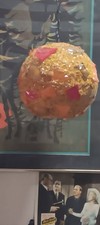 Usado, LÂMPADA PENDURADA VINTAGE LUCITE ROBUSTA RETRÔ BOLA REDONDA VERMELHA LARANJA comprar usado  Enviando para Brazil