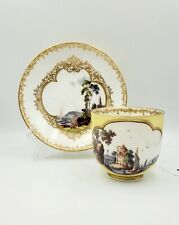 Antique Meissen Cup and saucer ca 1740 Harbor Yellow Ground na sprzedaż  PL