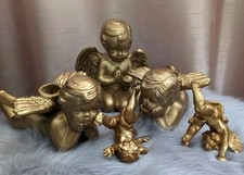 Set gold cherub for sale  STOKE-ON-TRENT