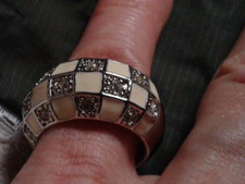 Anello fascione scacchiera usato  Torino