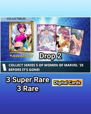 Używany, Topps Marvel Collect Women Of Marvel 25 Series 5 Drop 2 SR+R 6 kart na sprzedaż  Wysyłka do Poland