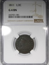 Moeda circulada bola baixa 1811 Classic Head meio centavo NGC G4 comprar usado Moeda circulada bola baixa 1811 Classic Head meio centavo NGC G4 comprar usado  Enviando para Brazil