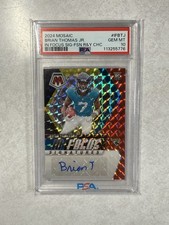 2024 Mosaico Brian Thomas Jr. ROOKIE IN FOCUS AUTOMÁTICO VERMELHO E AMARELO 🔥 RC PSA 10 🔥 comprar usado  Enviando para Brazil