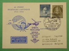 CARTÃO POSTAL DR WHO 1952 ALEMANHA SABENA VOO DE HELICÓPTERO PARA A BÉLGICA w13394 comprar usado  Enviando para Brazil
