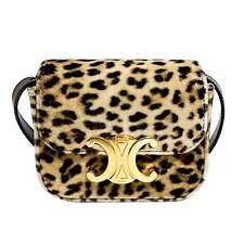 Bolsa de ombro CELINE Mini Claude Triomphe cabelo de pônei leopardo, usado comprar usado  Enviando para Brazil