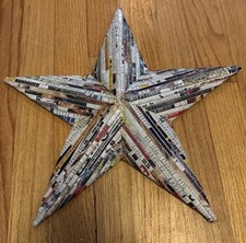 Papel reciclado estrela pendurada decoração de parede arte popular patriótica Natal feriado comprar usado  Enviando para Brazil