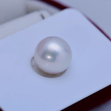 natural AAAAA 11-12mm redonda solta branca pérola do mar do sul meio perfurada comprar usado  Enviando para Brazil