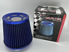 Filtro de ar seco limpador cone entrada de ar frio alto fluxo 3" 76mm azul 5" de altura novo na caixa comprar usado  Enviando para Brazil