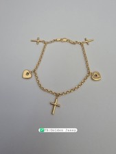 Pulseira berloque cruz ouro 18K real 7" comprar usado Pulseira berloque cruz ouro 18K real 7" comprar usado  Enviando para Brazil