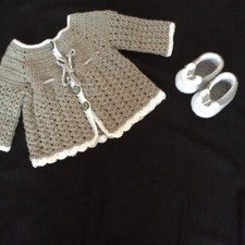Conjunto de cardigã e sapato branco bebê menina menino infantil, suéter recém-nascido pré andador cinza comprar usado  Enviando para Brazil