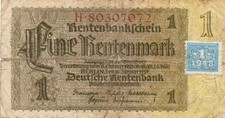 Cupom genuíno 1 nota Rentenmark Alemanha Oriental 1948 ocupação russa ok con!!! comprar usado  Enviando para Brazil