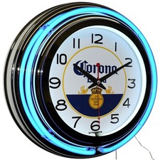 Placa de cerveja Corona extra 15" relógio duplo neon bar pub homem caverna decoração (azul) comprar usado  Enviando para Brazil