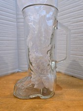 Caneca bota ocidental vidro transparente vintage bota cowboy 16 oz 8" altura modelo antigo vintage comprar usado  Enviando para Brazil