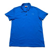 Camisa polo masculina golfe Puma grande azul manga curta casual preppy comprar usado  Enviando para Brazil