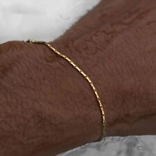 Pulseira de corrente 2 cores masculina feminina folheada a ouro 18K fina extravagante 3 comprimentos comprar usado  Enviando para Brazil