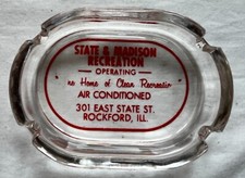 CINZEIRO VINTAGE STATE & MADISON PUBLICIDADE SALÃO DE BILHAR PISTA DE BOLICHE ROCKFORD IL comprar usado  Enviando para Brazil