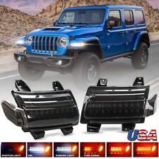 Luzes de seta de LED para-lama DRL para Jeep Wrangler JL Gladiator Rubicon 2018-24 comprar usado  Enviando para Brazil