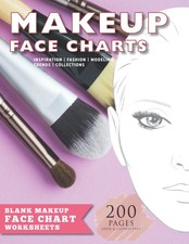 Makeup Face Charts & Worksheets for Make up artists for coloring - 8.5 x 11 ... comprar usado  Enviando para Brazil