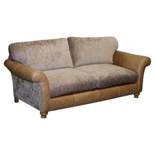 SOFÁ VINTAGE ALEXANDER & JAMES BLAKE 3 LUGARES COURO E TECIDO RRP £2.240, usado comprar usado  Enviando para Brazil