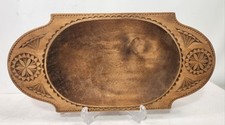 Bandeja de madeira vintage esculpida à mão arte esculpida em lascas 11,75" L x 6,75" arte em lascas largas, usado comprar usado  Enviando para Brazil