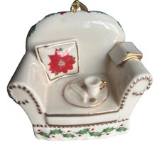 Cadeira de férias LENOX enfeite de Natal decoração festiva de porcelana colecionável comprar usado  Enviando para Brazil