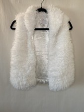 1989 Children’s Place Girls XL Colete Branco Forrado de Pele Sintética Boa ~ Gola Usado comprar usado  Enviando para Brazil