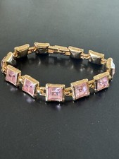 Pulseira quadrada de tênis Swarovski cristal ouro rosa comprar usado  Enviando para Brazil