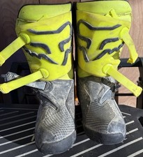 Botas de Motocross Fox Racing Infantil Juvenil Tamanho 3 COMP Amarelo Florescente e Preto, usado comprar usado  Enviando para Brazil