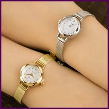 Novo Top Relógios Femininos Femininos Ouro Casual Pulseira de Quartzo Relógio Feminino Malha de Metal comprar usado  Enviando para Brazil