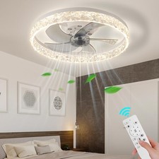 AHAWILL 20 Ventilador de Teto Luz Quarto LED Controle Remoto Sem Lâminas DX006 - BRANCO comprar usado  Enviando para Brazil