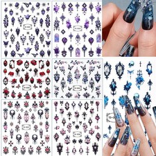 Adesivos 5D para nail art decalques flores em relevo floral caveira crucifixo unha punk faça você mesmo comprar usado  Enviando para Brazil
