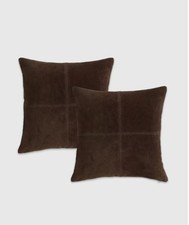 CONJUNTO DE CAPA DE TRAVESSEIRO DE CAMURÇA COM PEÇAS DE MARMELO (2) SOFÁ CHOCOLATE 20 X 20 INSERÇÕES W NOVO SEM ETIQUETAS comprar usado  Enviando para Brazil
