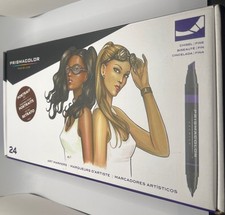 Marcadores de arte Prismacolor Premier ponta dupla fina e cinzel ponta conjunto de 24 não usados comprar usado  Enviando para Brazil