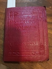 SHERLOCK HOLMES Conan Doyle Antique Little Leather Book 1920s Great Vintage Red comprar usado  Enviando para Brazil