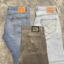 Usado, Lote Atacado de 3 Jeans Levi's Work Masculino Tamanho 36x32 Azul Cinza Grau B comprar usado  Enviando para Brazil